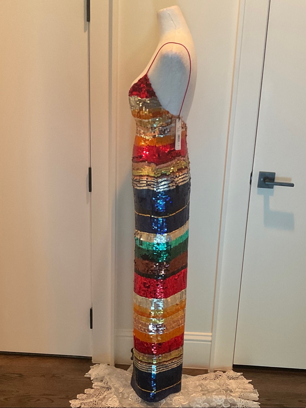 Alice + Olivia Multicolor Sequin Stripe Maxi Dress - Picture 2 of 5